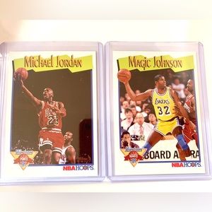 1991-92 NBA Hoops Michael Jordan Magic Johnson Points Milestone # 317 #316🔥